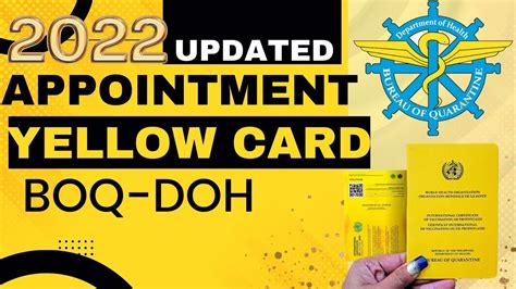 boq online appointment for yellow card